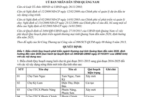 Quyết định 2621/QĐ-UBND 2013 phát triển ngành thương mại Quảng Nam 2020 2025
