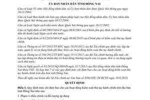 Quyết định 52/2013/QĐ-UBND mức chi đảm bảo kiểm soát thủ tục hành chính Đồng Nai