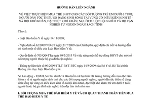 Hướng dẫn 04/HDLN-LĐTBXH-TC-BHXH 2013 mua thẻ Bảo hiểm y tế trẻ em dân tộc Hà Giang