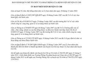 Quyết định 03/2013/QĐ-UBND Quy chế tổ chức hoạt động Bệnh viện Củ Chi Hồ Chí Minh