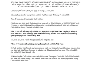 Nghị định 96/2013/NĐ-CP sửa đổi thi hành Pháp lệnh lực lượng Cảnh sát biển Việt Nam