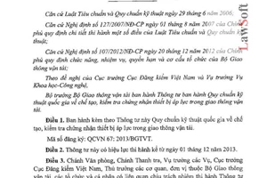 Thông tư 24/2013/TT-BGTVT Quy chuẩn chế tạo kiểm tra chứng nhận thiết lập áp lực trong giao thông