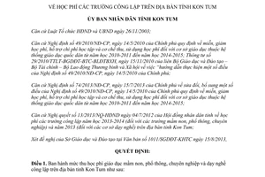 Quyết định 37/2013/QĐ-UBND học phí trường công lập Kon Tum