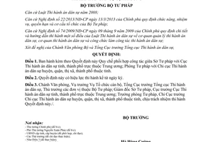 Quyết định 2153/QĐ-BTP phối hợp công tác Cơ quan Tư pháp-Thi hành án dân sự địa phương