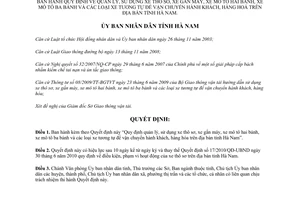 Quyết định 44/2013/QĐ-UBND quản lý sử dụng xe vận chuyển hành khách hàng hóa Hà Nam