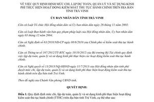 Quyết định 25/2013/QĐ-UBND kinh phí hoạt động kiểm soát thủ tục hành chính Trà Vinh