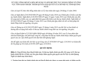 Quyết định 205/QĐ-UBND năm 2013 thủ tục hành chính thuộc thẩm quyền Sở Nội vụ Quảng Ngãi