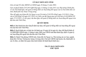 Quyết định 21/2013/QĐ-UBND Quy chế quản lý thống nhất đối ngoại Vĩnh Phúc