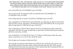 Thông tư 122/2013/TT-BTC phí thẩm định kịch bản phim phim chương trình nghệ thuật biểu diễn