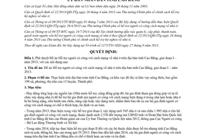 Quyết định 1316/QĐ-UBND Đề án Hỗ trợ người có công với cách mạng về nhà Cao Bằng giai đoạn I 2013