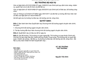 Quyết định 975/QĐ-BNV năm 2013 Chương trình bồi dưỡng ngạch chuyên viên chính