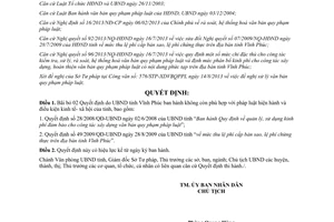 Quyết định 2340/QĐ-UBND năm 2013 bãi bỏ văn bản pháp luật Vĩnh Phúc