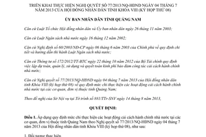 Quyết định 2647/QĐ-UBND 2013 thực hiện Nghị quyết 77/2013/NQ-HĐND Quảng Nam