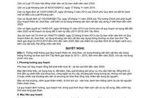 Nghị quyết 27/2013/NQ-HĐND Quy hoạch thăm dò khai thác sử dụng than bùn Tây Ninh