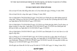 Quyết định 17/2013/QĐ-UBND tuyển dụng quản lý công chức ủy ban Yên Bái