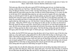 Nghị quyết 103/NQ-CP 2013 nâng cao hiệu quả thu hút quản lý đầu tư trực tiếp nước ngoài