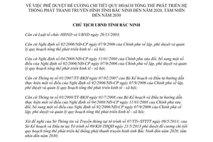 Quyết định 992/QĐ-UBND 2013 quy hoạch phát triển hệ thống phát thanh truyền hình Bắc Ninh 2020 2030