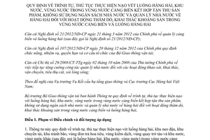 Thông tư 25/2013/TT-BGTVT nạo vét luồng hàng hải khu nước vùng nước trong vùng nước cảng biển