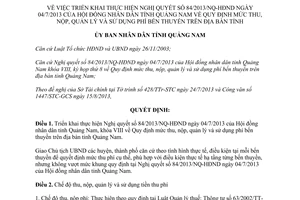 Quyết định 2663/QĐ-UBND năm 2013 mức thu nộp quản lý phí bến thuyền Quảng Nam