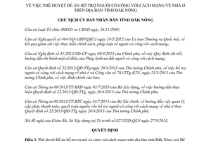 Quyết định 1365/QĐ-UBND năm 2013 hỗ trợ người có công với cách mạng Đắk Nông