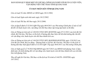 Quyết định 2685/QĐ-UBND 2013 chính sách huấn luyện viên vận động viên thể thao Quảng Nam