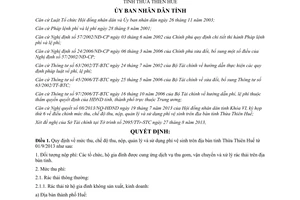 Quyết định 34/2013/QĐ-UBND quy định mức thu quản lý phí vệ sinh Thừa Thiên Huế