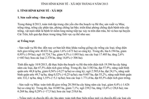Báo cáo 174/BC-UBND tình hình kinh tế xã hội tháng 8 năm 2013 Lâm Đồng