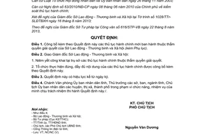 Quyết định 862/QĐ-UBND-HC 2013 thủ tục hành chính mới Sở Lao động Thương binh Xã hội Đồng Tháp