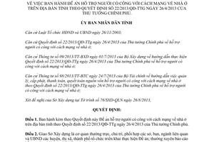 Quyết định 2408/QĐ-UBND năm 2013 hỗ trợ người có công cách mạng nhà ở Bình Định
