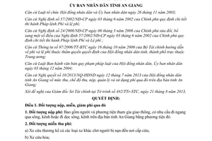 Quyết định 31/2013/QĐ-UBND mức thu sử dụng phí qua đò An Giang