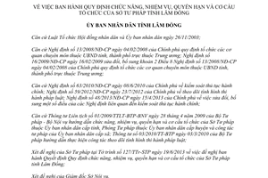 Quyết định 40/2013/QĐ-UBND chức năng tổ chức Sở Tư pháp Lâm Đồng