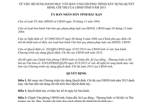Quyết định 1389/QĐ-UBND 2013 bổ sung Chương trình xây dựng Quyết định Chỉ thị Bắc Kạn