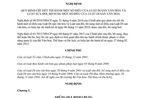 Văn bản hợp nhất 3202/VBHN-BVHTTDL năm 2013 hợp nhất Luật Di sản văn hóa