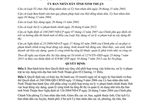 Quyết định 57/2013/QĐ-UBND kiểm tra xử lý vi phạm trật tự xây dựng Ninh Thuận