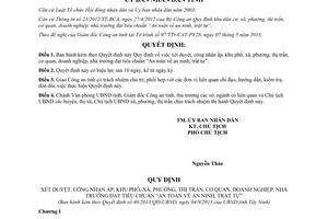 Quyết định 40/2013/QĐ-UBND công nhận ấp khu phố xã đạt tiêu chuẩn an toàn an ninh Tây Ninh