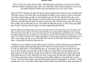 Thông báo 14-TB/CCTP năm 2013 kết luận Cải cách tư pháp Trung ương với Liên đoàn Luật sư