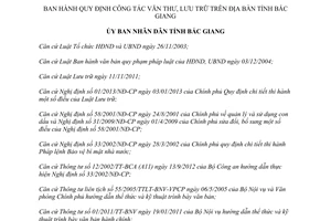 Quyết định 446/2013/QĐ-UBND công tác văn thư lưu trữ Bắc Giang