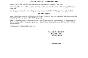 Quyết định 1559/QĐ-UBND 2013 Bãi bỏ 342/2006/QĐ-UBND quản lý hoạt động bến khách ngang sông Bến Tre