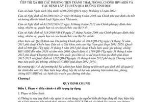 Thông tư 25/2013/TTLT-BYT-BTC chế độ quản lý tài chính xã hội tránh thai phòng chống HIV/AIDS