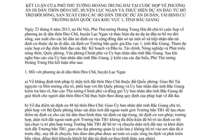 Thông báo 338/TB-VPCP phương án di dân huyện Lục Ngạn Bắc Giang 2013