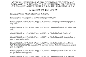 Quyết định 44/2013/QĐ-UBND quản lý tổ chức bộ máy cán bộ công chức hành chính Long An