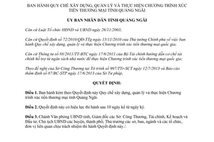 Quyết định 42/2013/QĐ-UBND quy chế xây dựng quản lý xúc tiến thương mại Quảng Ngãi
