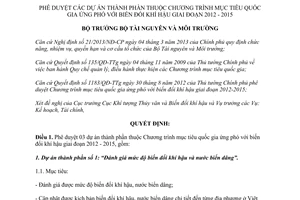 Quyết định 1651/QĐ-BTNMT năm 2013 ứng phó biến đổi khí hậu 2012 2015