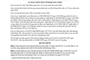 Quyết định 2339/2013/QĐ-UBND chính sách hỗ trợ ưu tiên đầu tư khu công nghiệp kinh tế Quảng Ninh