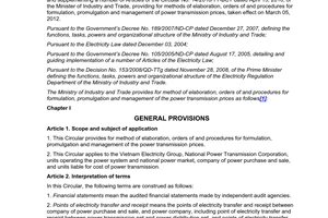 Integrated document No. 01/VBHN-BCT 2013 promulgation and management of the power transmission prices