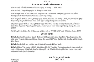 Quyết định 1970/QĐ-UBND 2013 Kế hoạch phát triển Tổ chức hành nghề Công chứng 2020 Sơn La