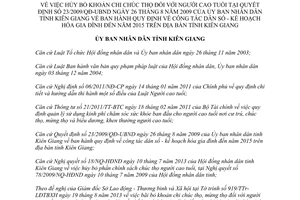 Quyết định 18/2013/QĐ-UBND hủy bỏ khoản chi chúc thọ người cao tuổi Kiên Giang