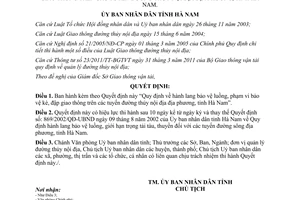 Quyết định 46/2013/QĐ-UBND hành lang bảo vệ luồng phạm vi bảo vệ kè đập giao thông Hà Nam