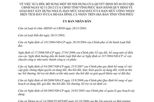 Quyết định 23/2013/QĐ-UBND giao đất xây dựng nhà ở hạn mức giao đất Vĩnh Phúc