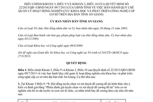 Quyết định 33/2013/QĐ-UBND quản lý nghiên cứu khoa học phát triển công nghệ An Giang